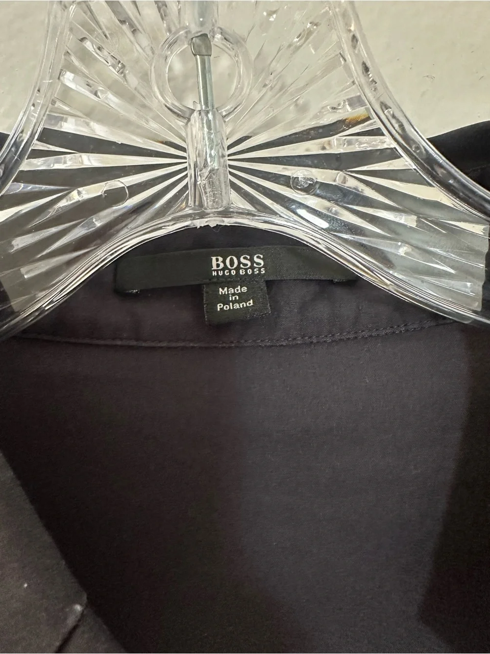 Hugo Boss Black Long Sleeve Long Line Button Front Shirt Collared Size 8